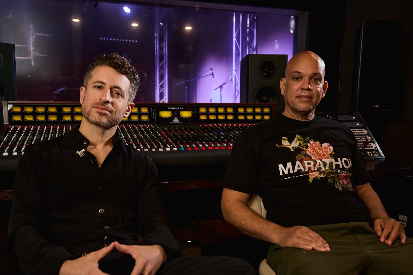 Engineers at the console at The Recording Club